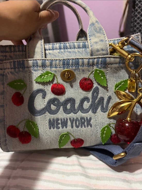 Coach Handbags - Coach Denim Cherry Embroidered Tote
